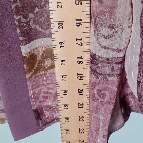 Vintage R&M Richards Cardigan Jacket Womens 10 Purple Patchwork Sheer Whimsy - Picture 5 of 9